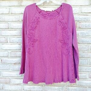 Soft Surroundings | 100% cotton waffle knit top size large